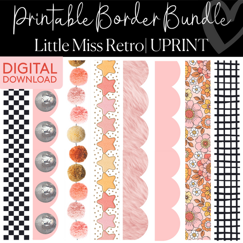 Printable Border Bundle | Little Miss Retro