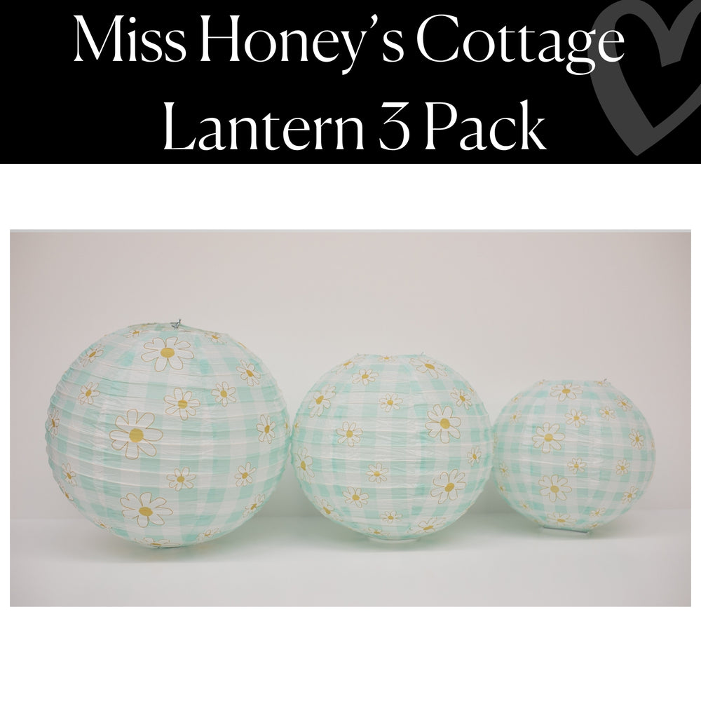 Mint Gingham Daisies Lantern 3 Pack | Miss Honey's Cottage Classroom
