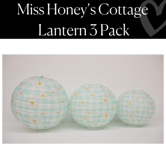 Mint Gingham Daisies Lantern 3 Pack | Miss Honey's Cottage Classroom