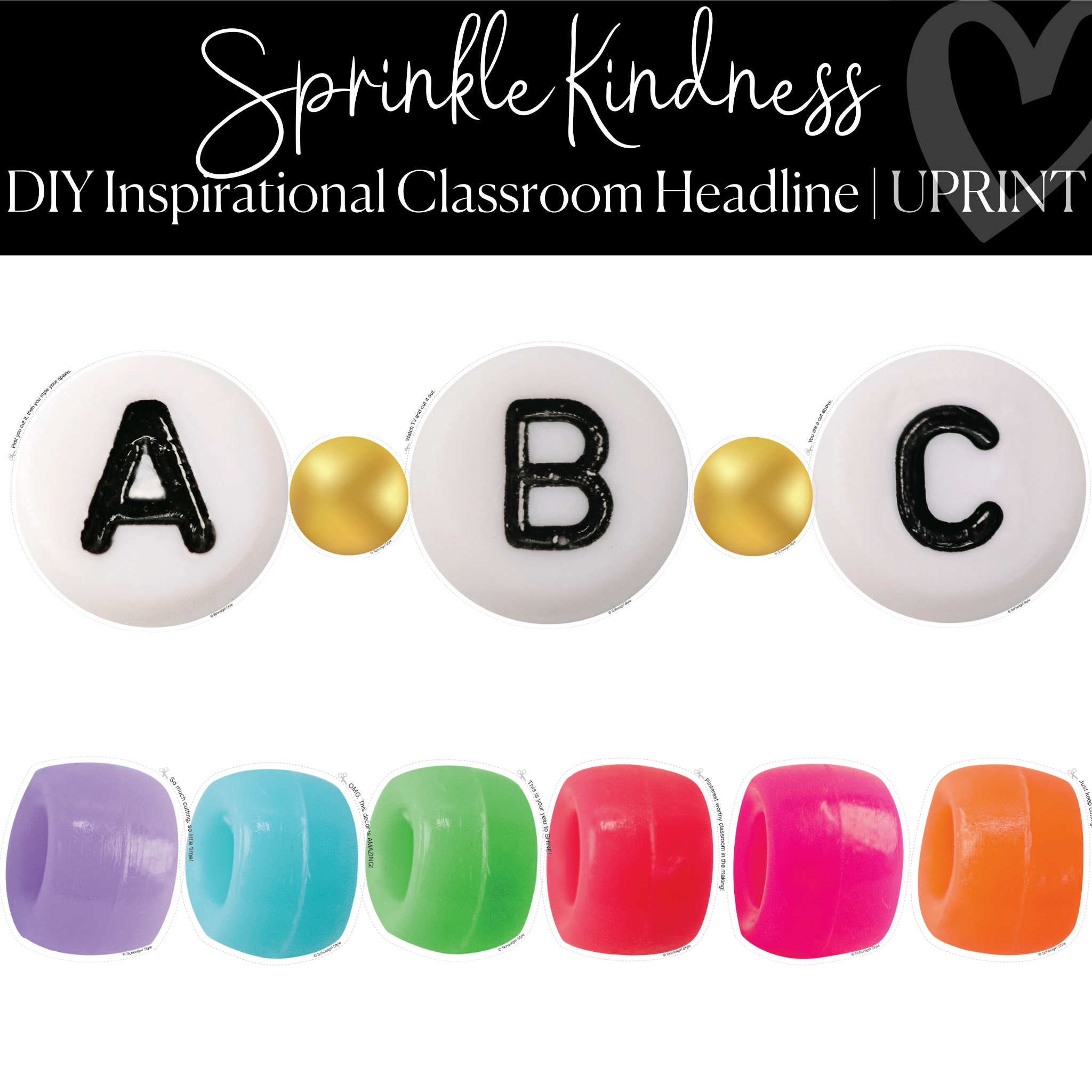Friendship Bead Bulletin Board Letters, DIY Inspirational Classroom  Headline