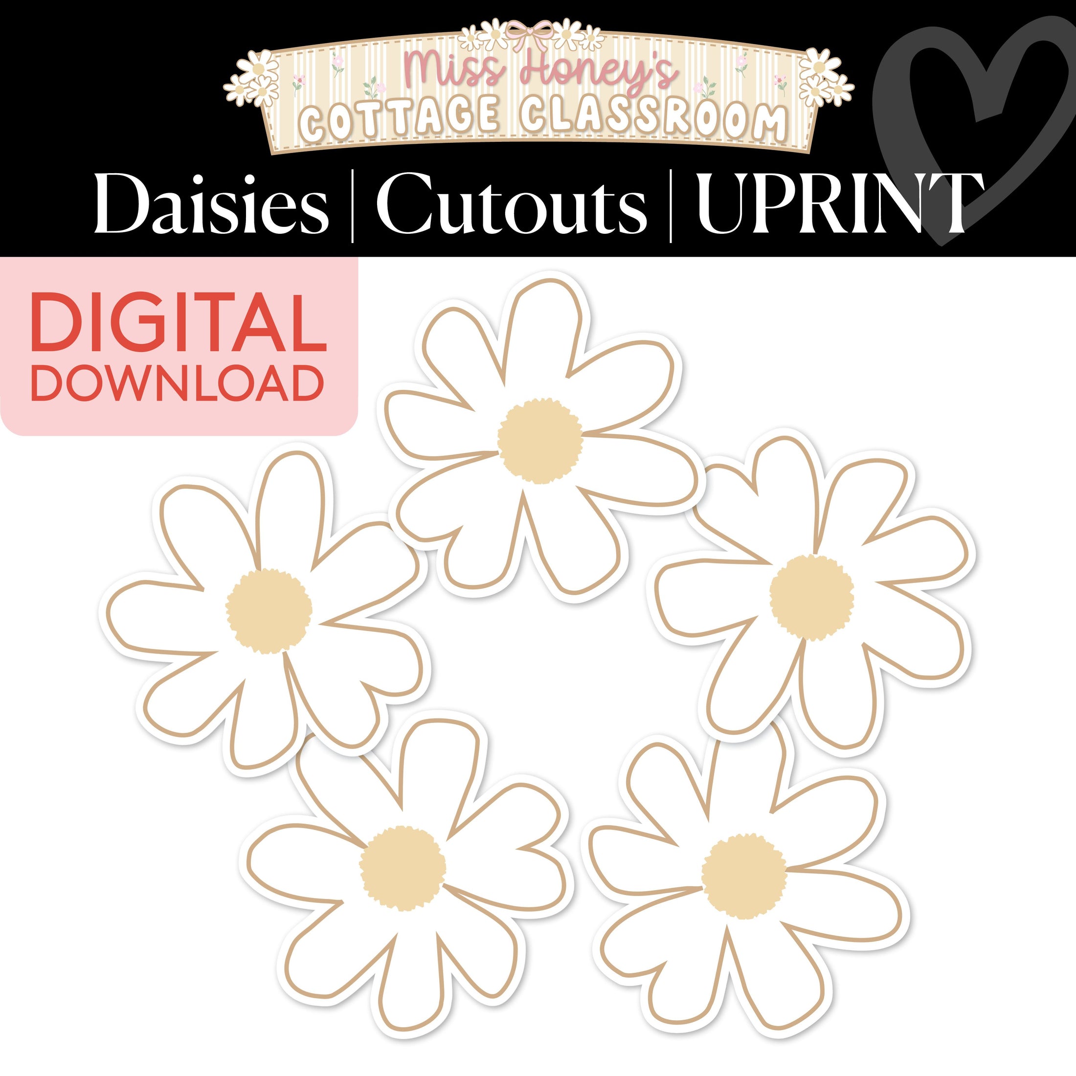 Printable Calming Daisies Cutouts | Miss Honey's Cottage Classroom
