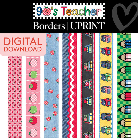Printable Retro Border Bundle 1 | 90s Teacher