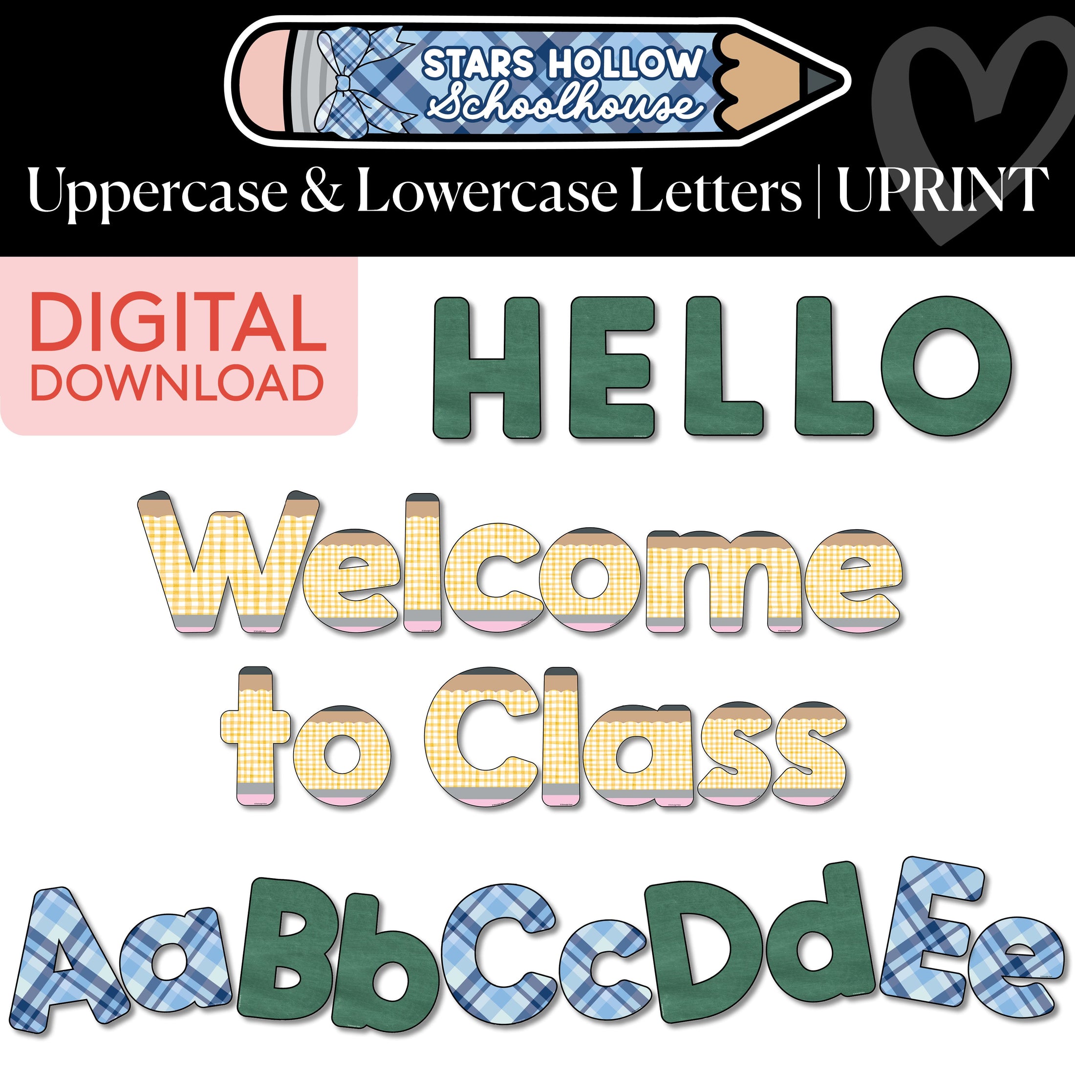 Printable Cozy Uppercase & Lowercase Letters | School in Stars Hollow