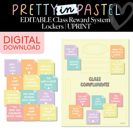 Printable Pastel Class Reward System | Lockers | Pretty In Pastel