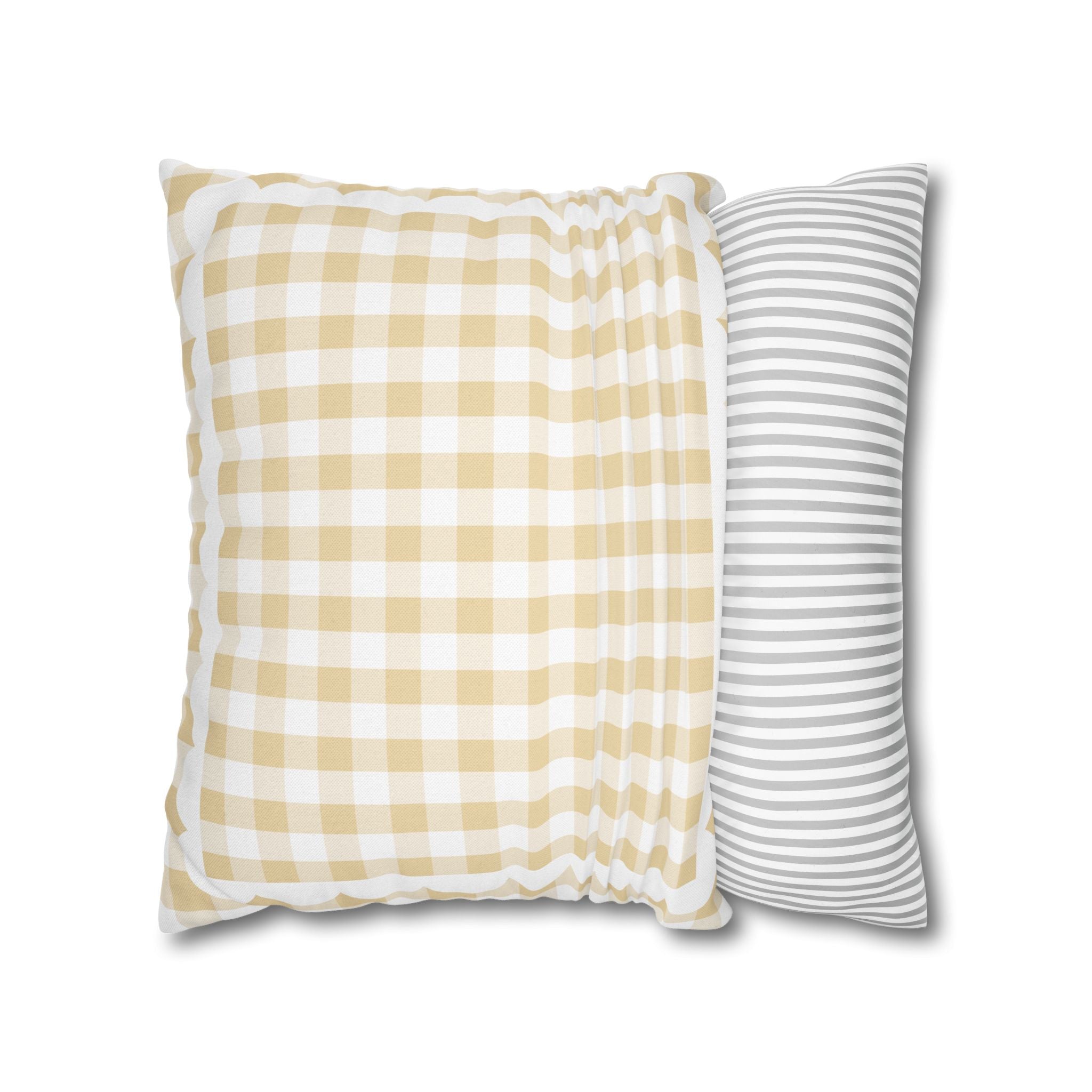 Soft Marigold Gingham Classroom Pillow Cover | Miss Honey