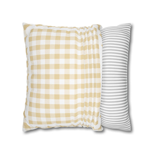 Soft Marigold Gingham Classroom Pillow Cover | Miss Honey
