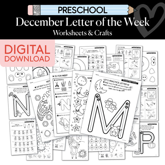 Printable Preschool December Letter of the Week