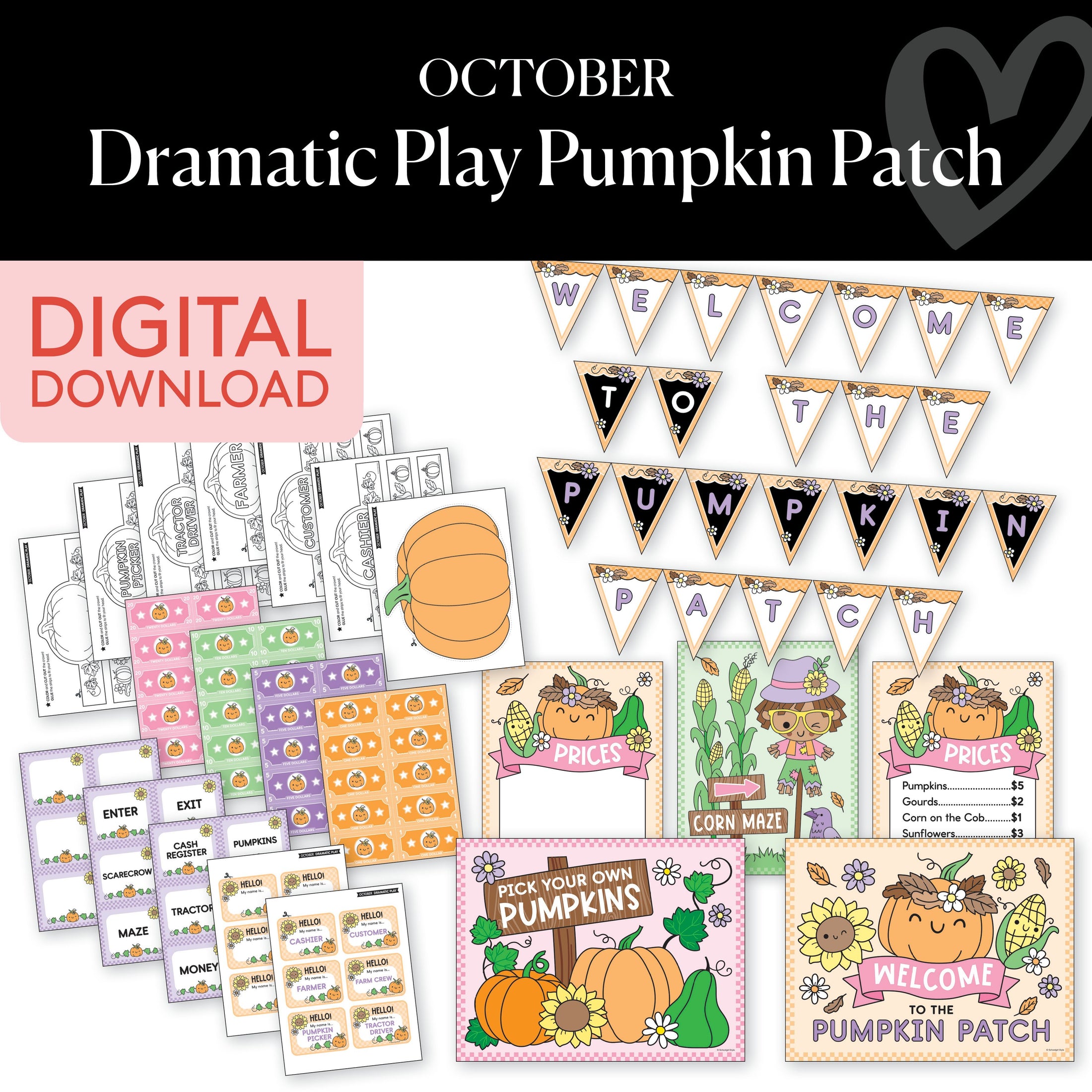 Printable October Dramatic Play Pumpkin Patch