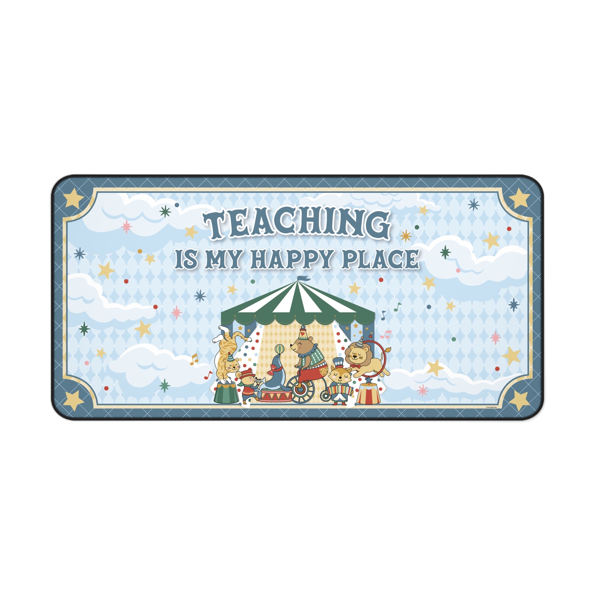 Teaching Is My Happy Place Blue Classroom Desk Mat | Storybook Circus