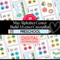 Load image into Gallery viewer, Printable Preschool May Alphabet Center Build a Letter Caterpillar
