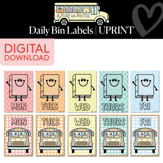 Printable Daily Bin Labels | A Year In Pastel