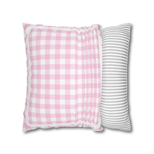 Pink Pastel Gingham Classroom Classroom Pillow Cover | A Year In Pastel