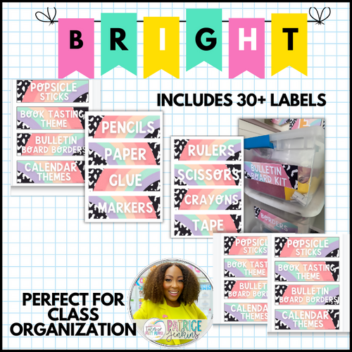 Bright Classroom Supply Labels