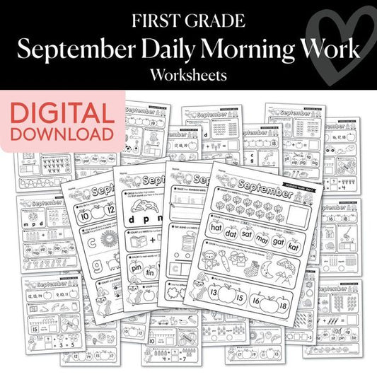 First Grade September Daily Morning Work