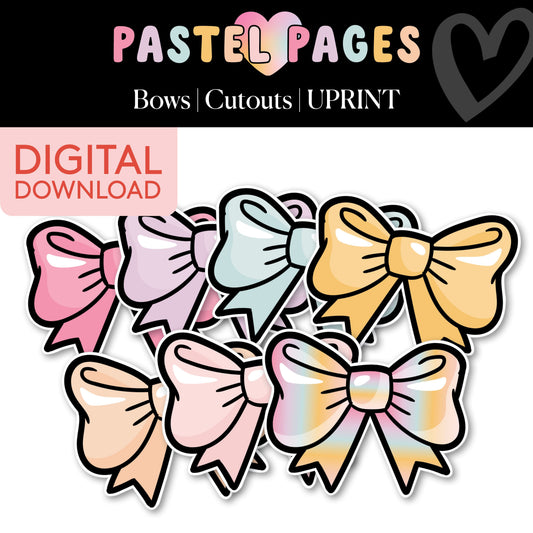 Boho Pastel Bows Printable Bulletin Board Cutouts | Pastel Pages