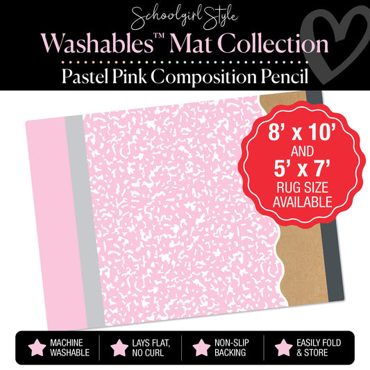 Pastel Pink Composition Pencil Classroom Mat by Schoolgirl Style