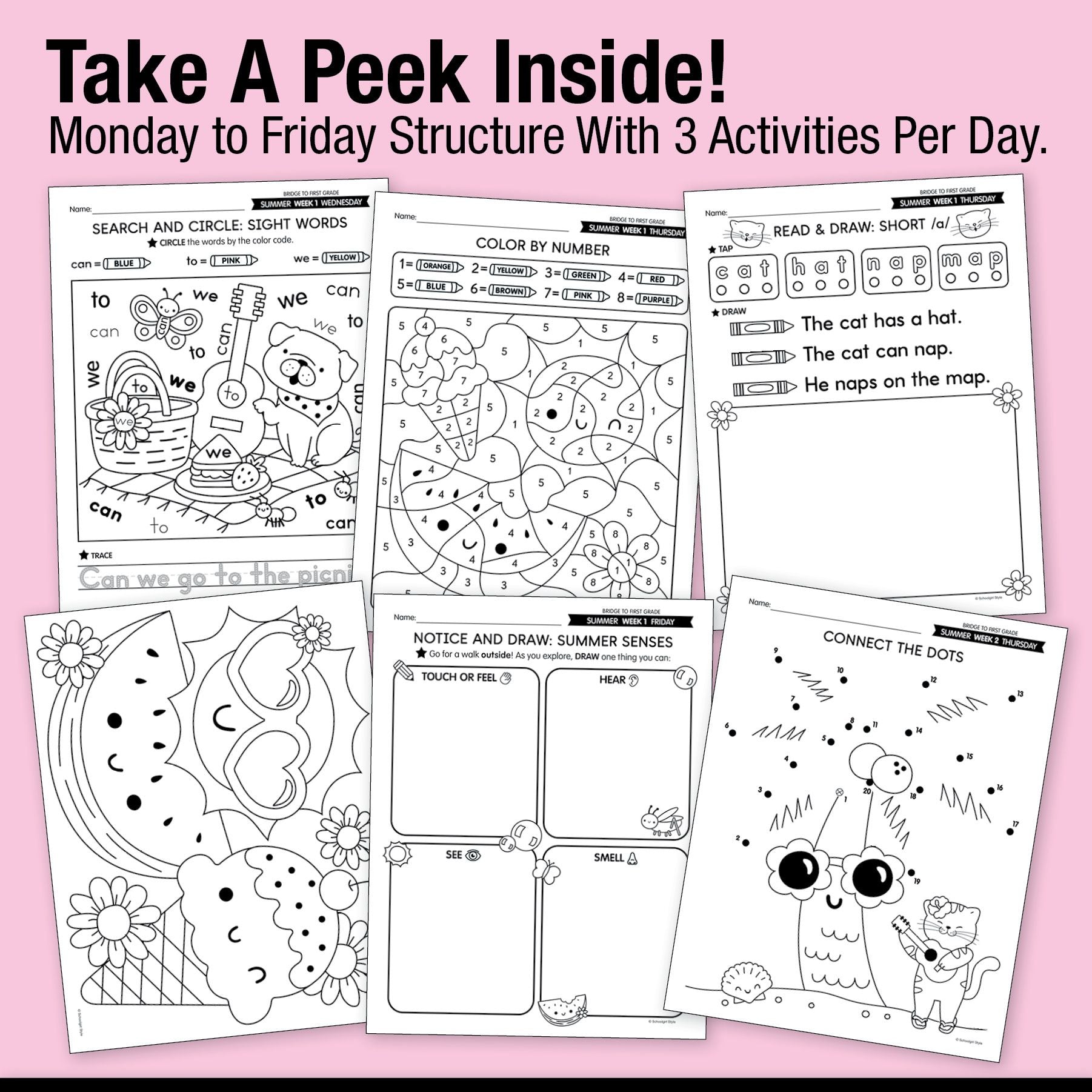 Ultimate Bridge To First Grade Pre-Printed And Digital Summer Workbook