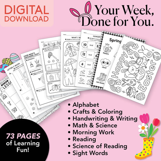 Printable Kindergarten April Week 1 Resources