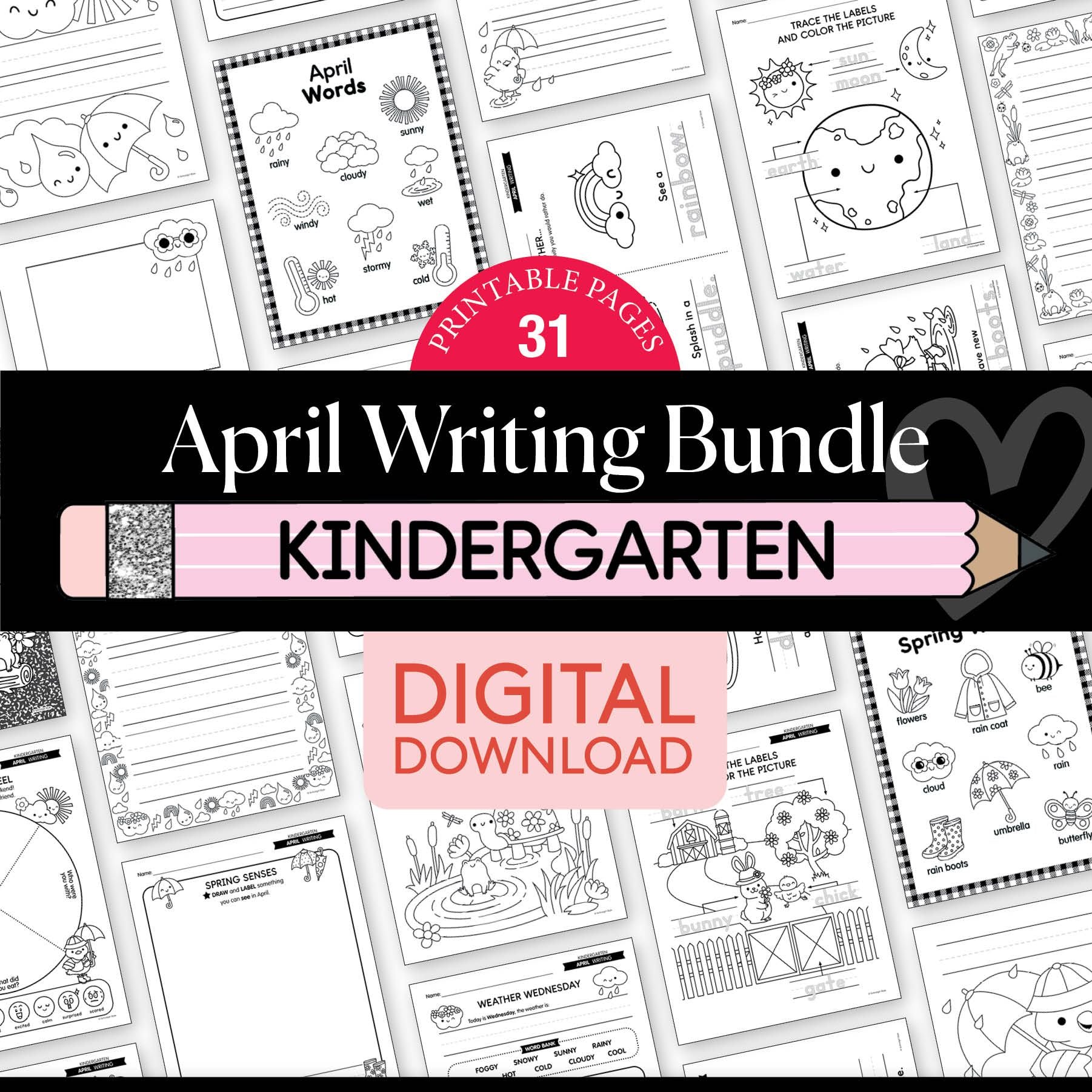 Printable Kindergarten April Writing Bundle