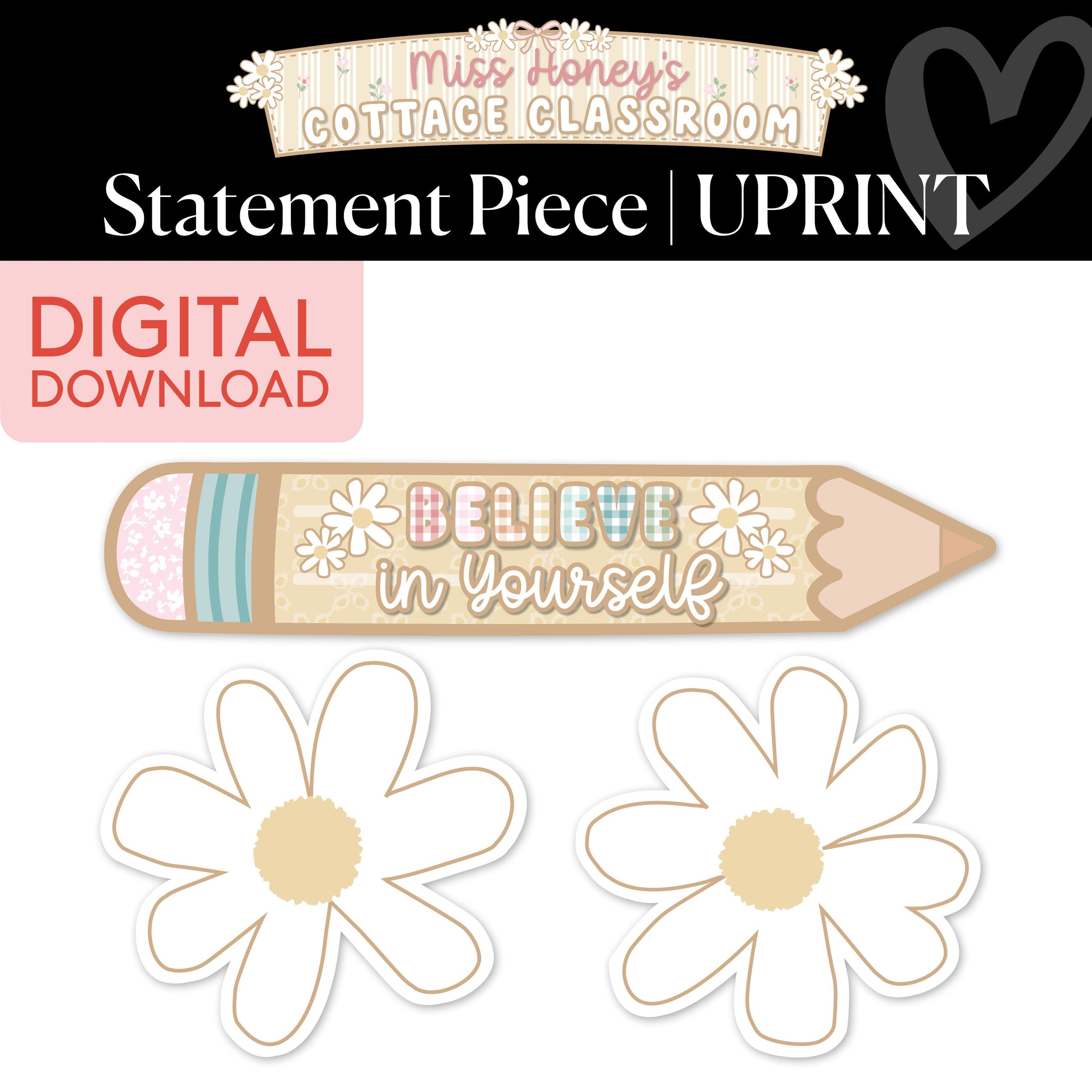 Printable Calming Pencil Statement Piece | Miss Honey's Cottage Classroom