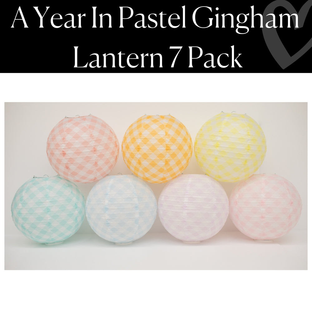 Pastel Gingham Lantern 3 Pack | A Year In Pastel