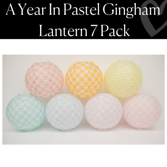 Pastel Gingham Lantern 3 Pack | A Year In Pastel
