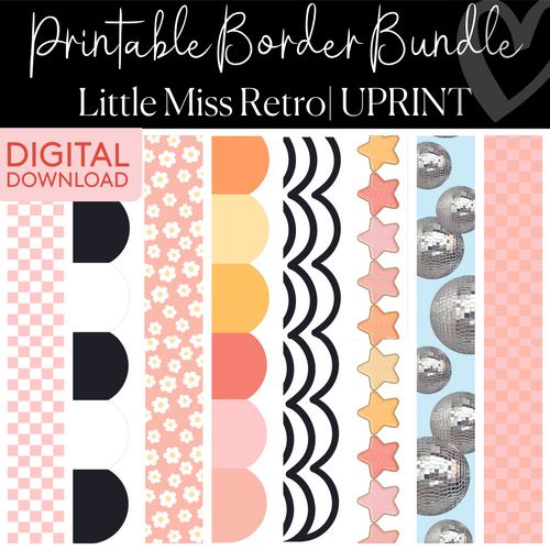 printable border bundle little miss retro