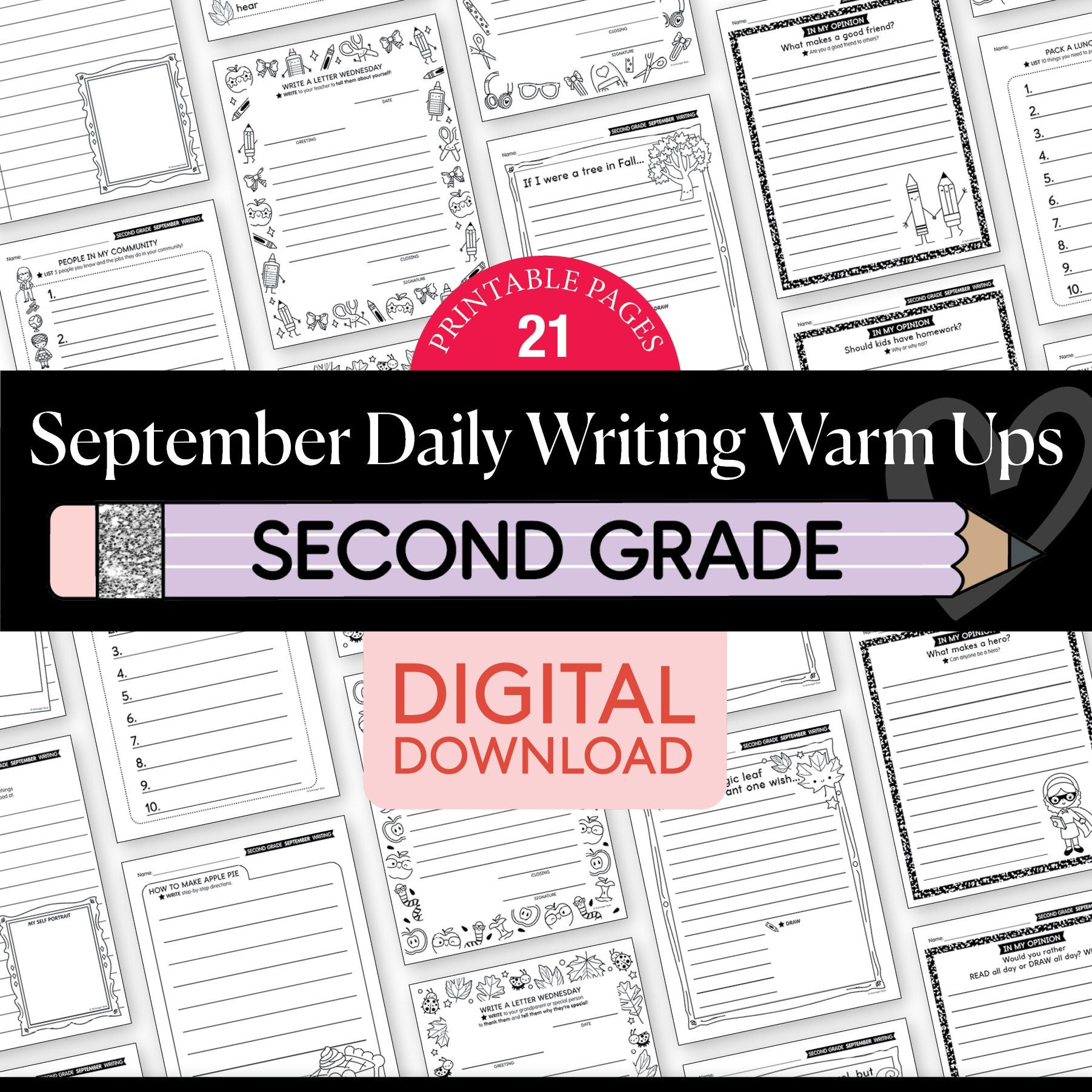 Second Grade September Daily Writing