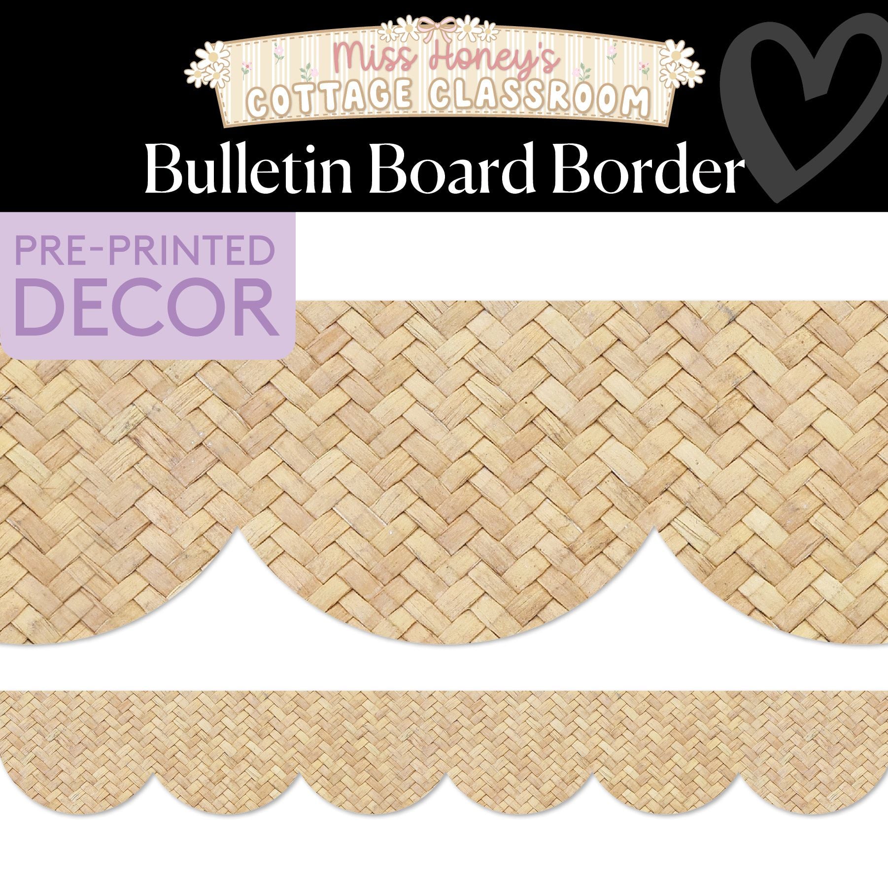 Honey Basket Weave Calming Bulletin Board Border | Miss Honey's Cottage Classroom