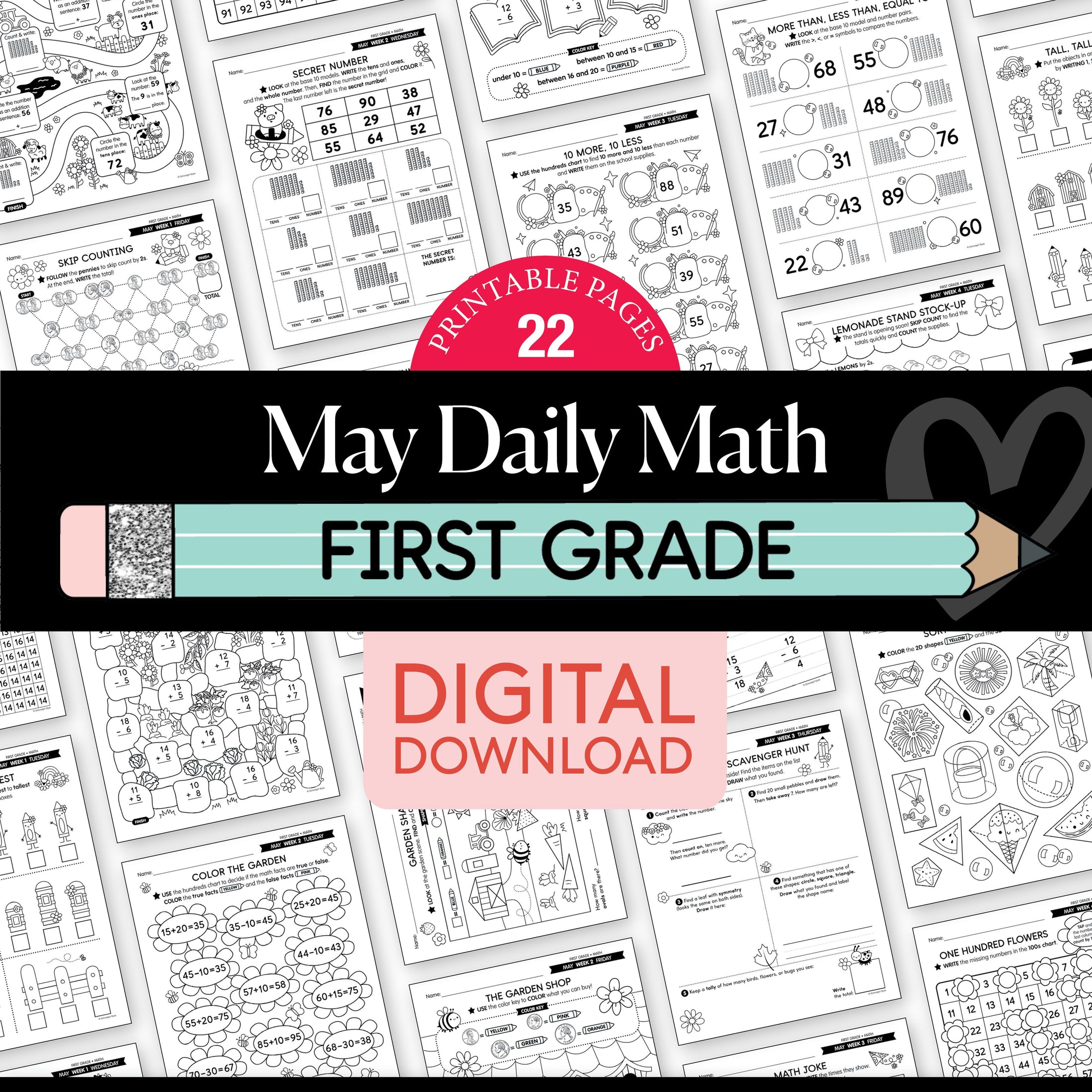 Printable First Grade May Daily Math