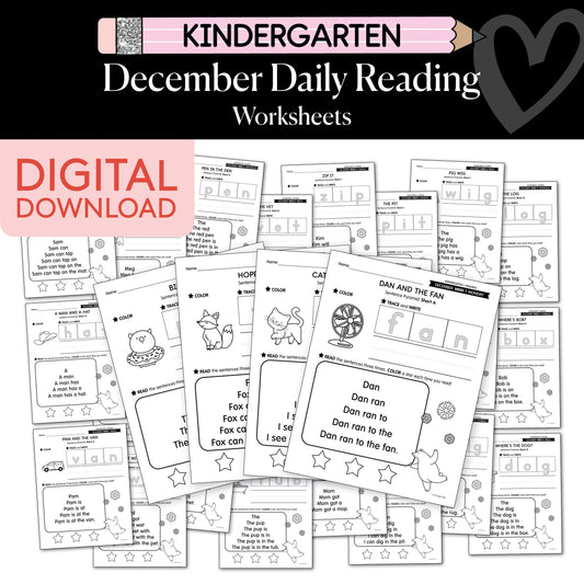 Printable Kindergarten December Daily Reading