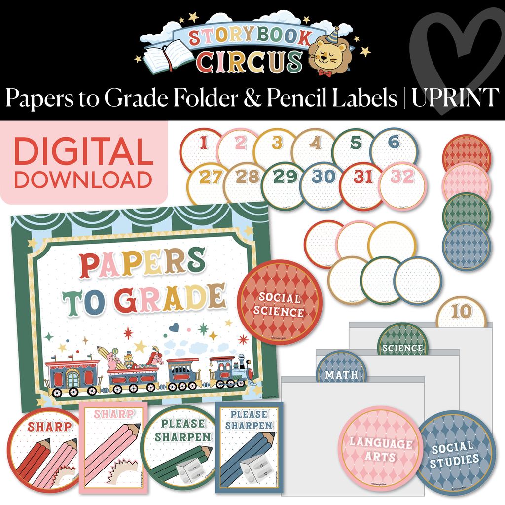 Printable Vintage Papers to Grade & Pencil Labels | Storybook Circus