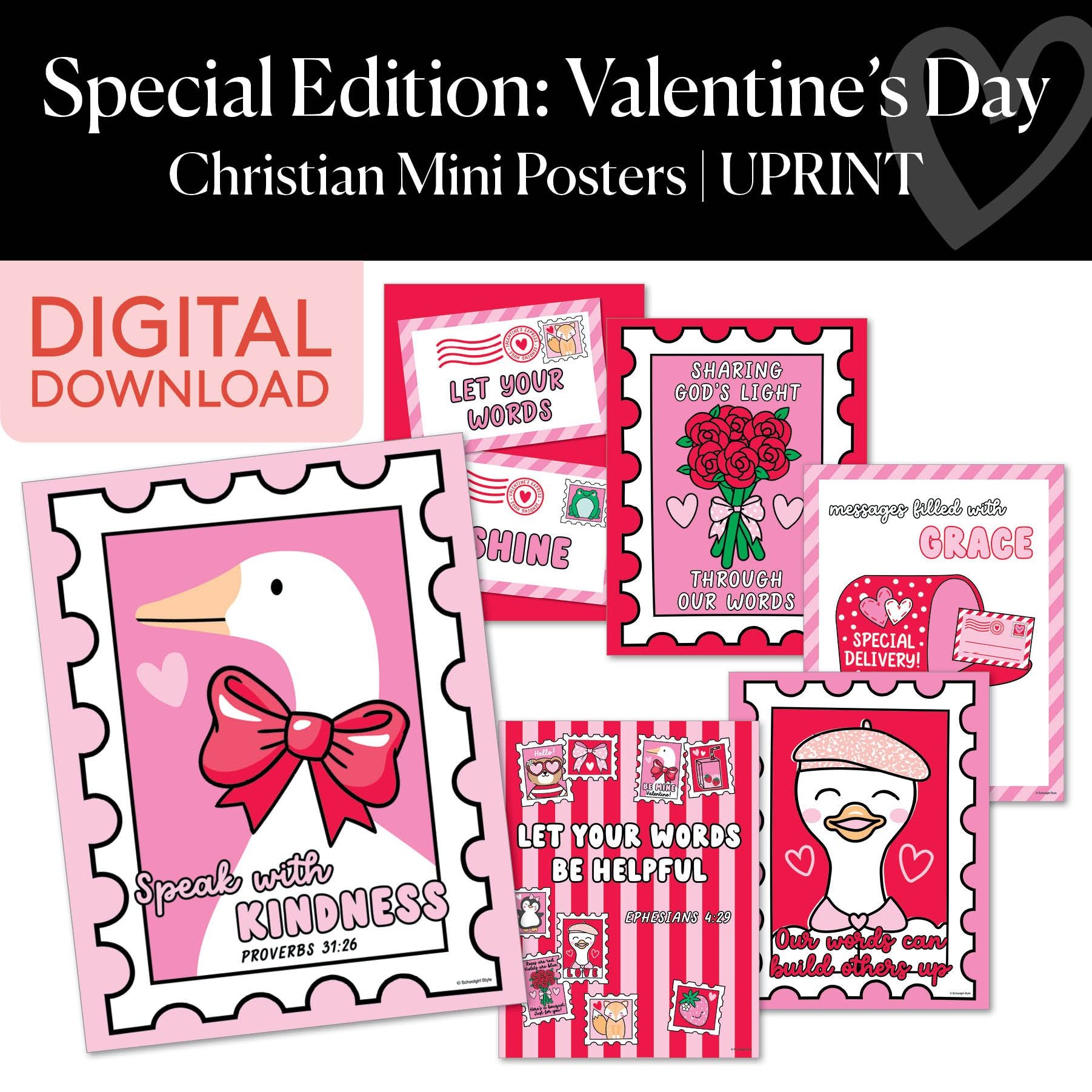Printable Valentines Christian Mini Posters | Special Edition: Valentine's Day
