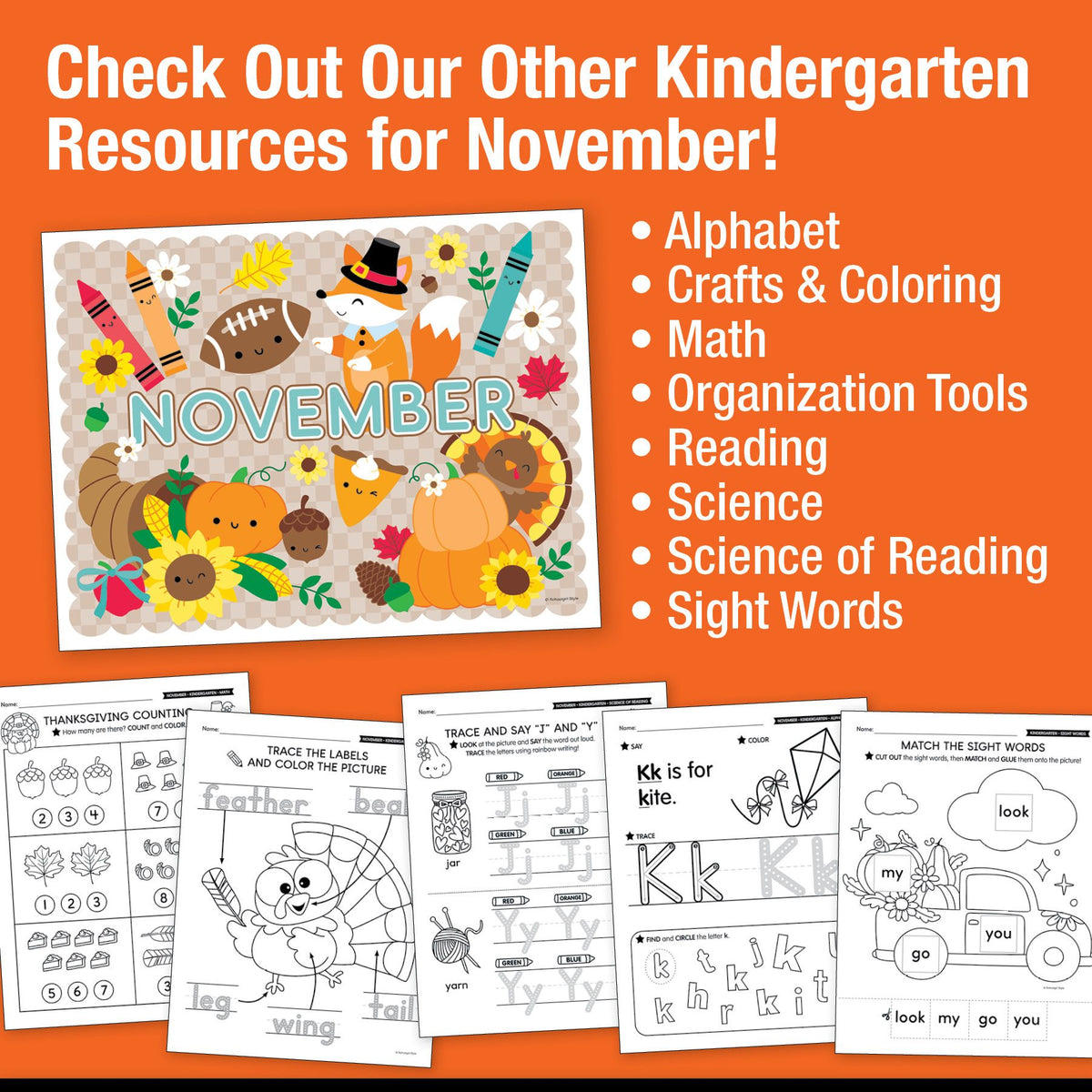 Printable Kindergarten November Daily Morning Work