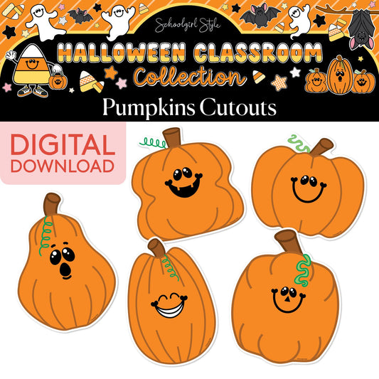 Printable Halloween Pumpkins Cutouts | 90s Teacher