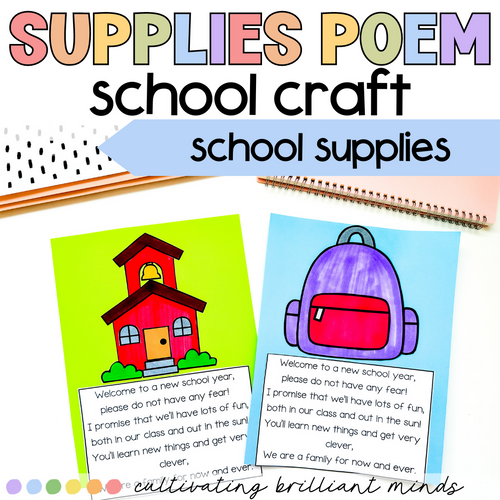 Back to School School and Backpack Craft and Poem | First Week of School