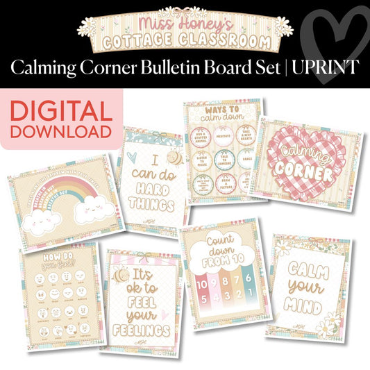 Printable Calming Corner Bulletin Board Set | Miss Honey's Cottage Classroom