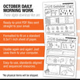 Load image into Gallery viewer, Printable Kindergarten October Daily Morning Work
