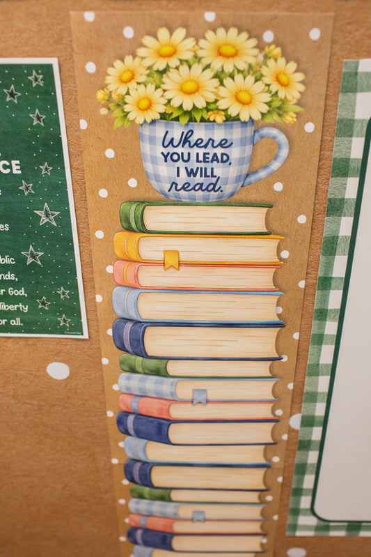stars hollow book stack statement piece