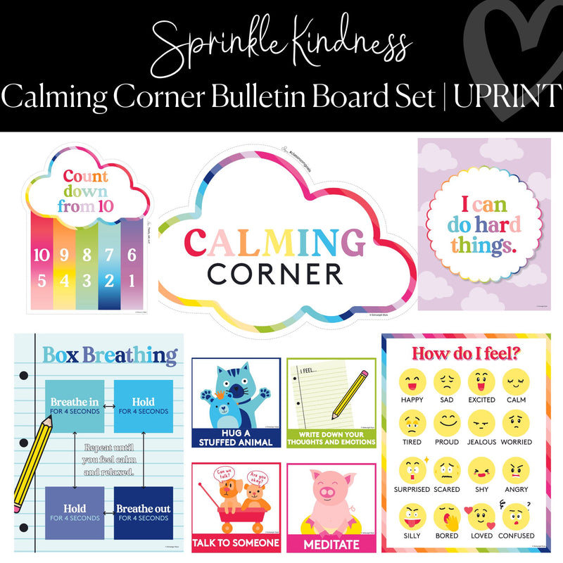 Printable Calming Corner Bulletin Board Set Classroom Decor Sprinkle Kindness by UPRINT
