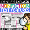Nonfiction Text Features for Informational Text Worksheets and Assessments
