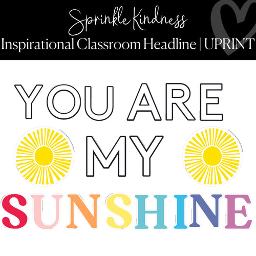 Rainbow Bulletin Board Letters Classroom Headline Sprinkle Kindness by UPRINT
