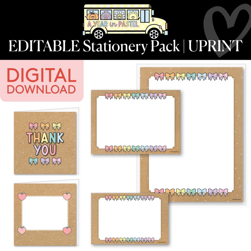 Printable Editable Stationery Pack | A Year In Pastel