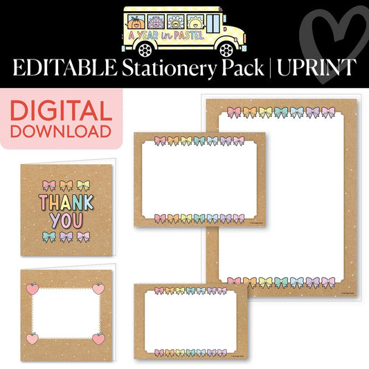 Printable Editable Stationery Pack | A Year In Pastel