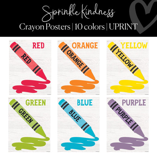 Printable Classroom Crayon Posters Classroom Decor Sprinkle Kindness by UPRINT