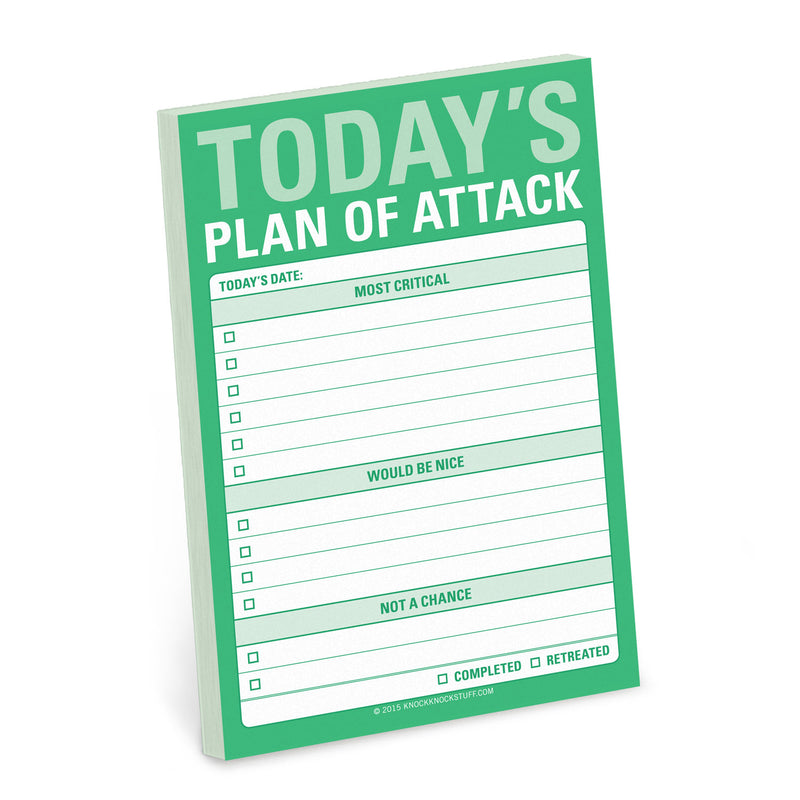 todays plan of attack large sticky notes