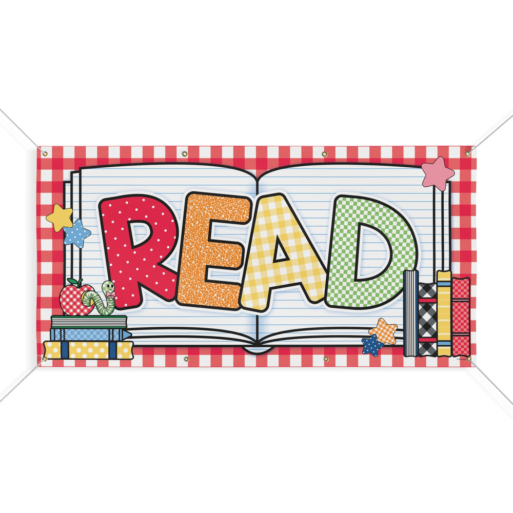Read Gingham Classroom Vinyl Banner | 90s Teacher