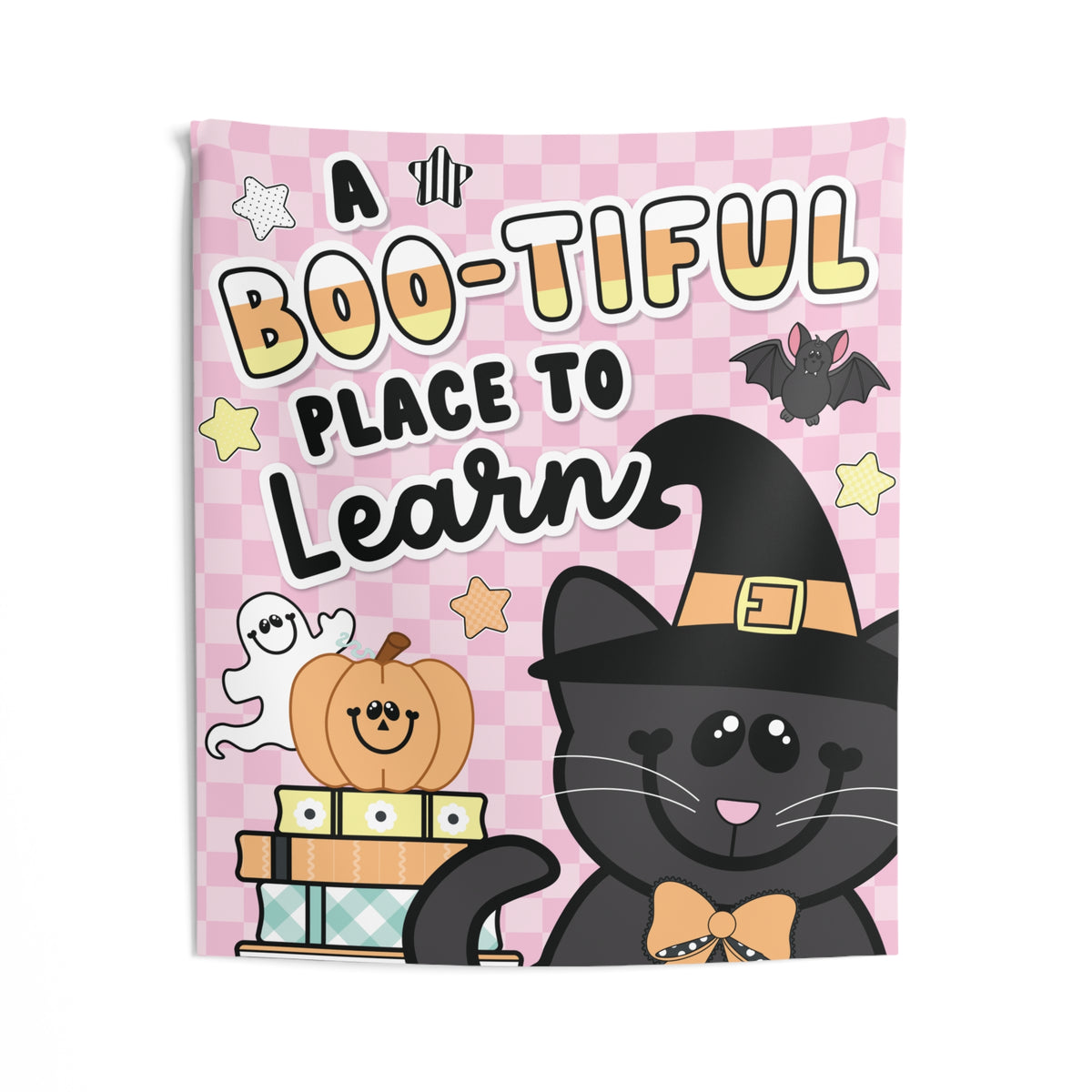 A BOO-tiful Place To Learn Halloween Seasonal Wall Tapestry | A Year In Pastel