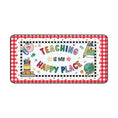 Load image into Gallery viewer, Teaching Is My Happy Place Red Gingham Desk Mat | 90s Teacher

