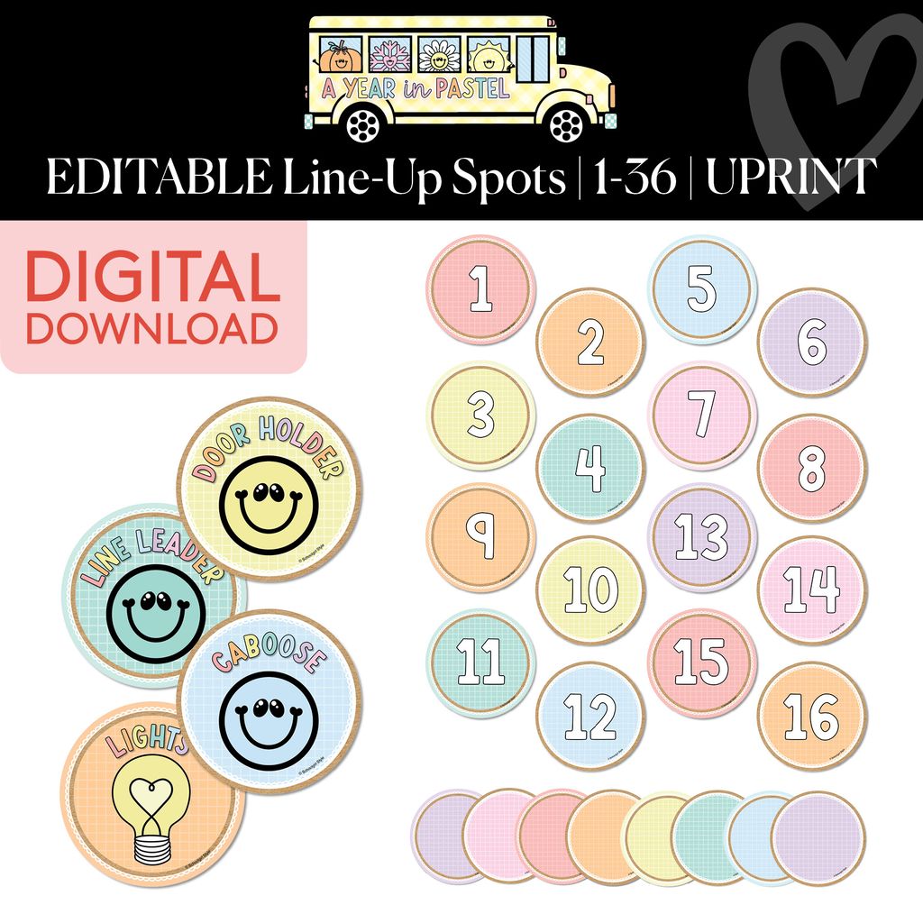 Printable Editable Line Up Spots | A Year In Pastel